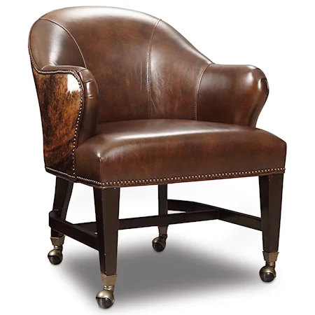 Leather/Hair on Hide Queen Game Chair with Casters